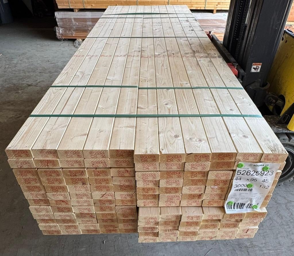 Vuren balken geschaafd 45x95mm, Ophalen, Nieuw, 250 cm of meer, Balken