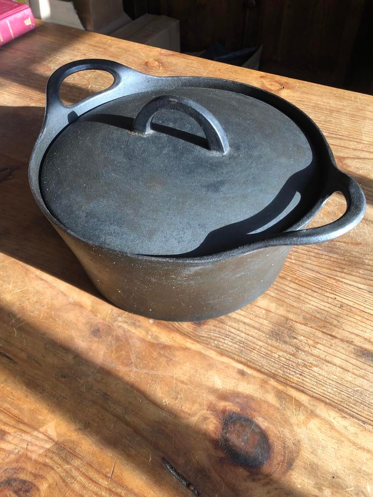 Hackman gietijzeren pan 25 cm, Huis en Inrichting, Ophalen, Zwart, Metaal, Overige merken