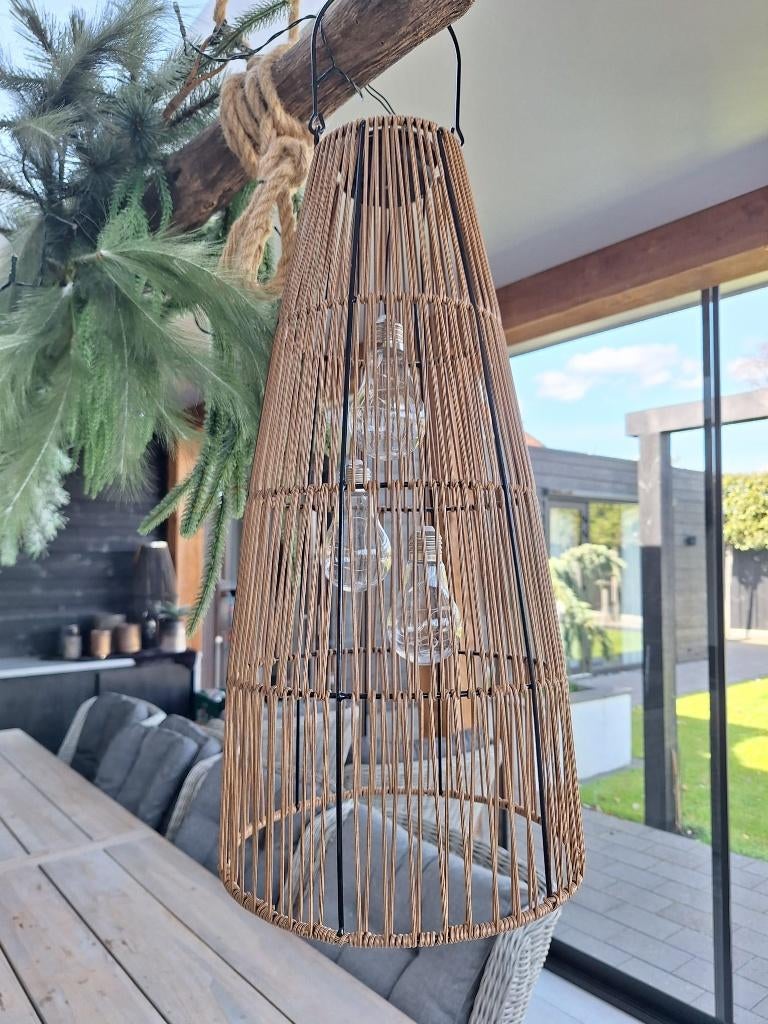 Countryfield solar lamp bruin met 3 lampen, h=55cm b=27cm, Ophalen, Zonne-energie, Minder dan 50 watt, Nieuw