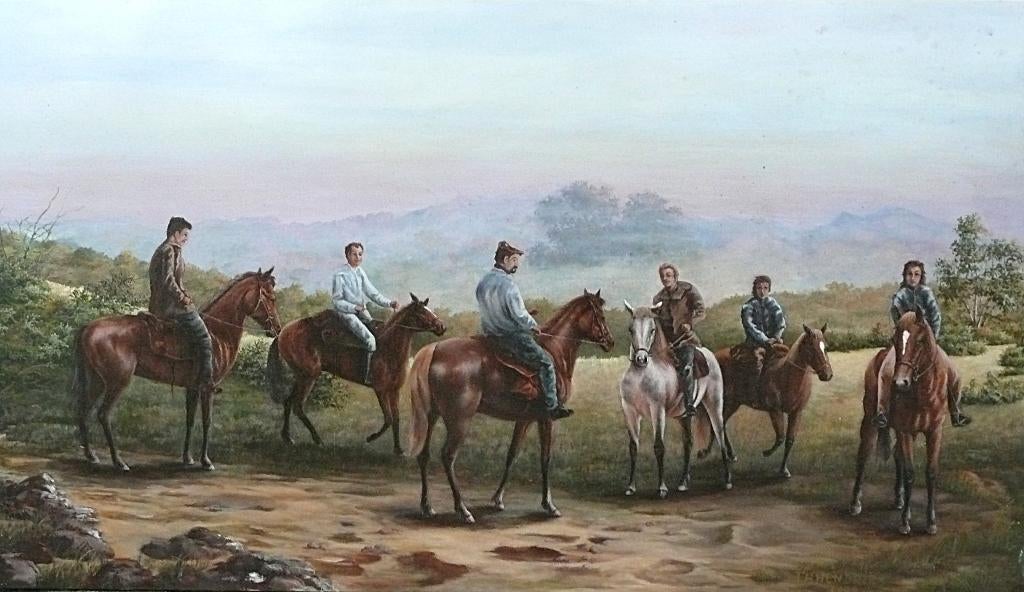 Landschap met ruiters, Antiek en Kunst, Kunst | Schilderijen | Klassiek, Ophalen of Verzenden