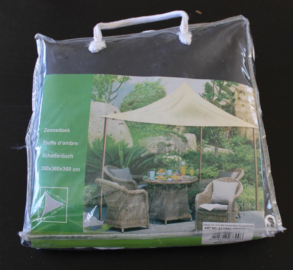 Schaduwdoek driehoek antraciet 360*360*360 cm, Tuin en Terras, Schaduwdoeken, Ophalen of Verzenden, Nieuw