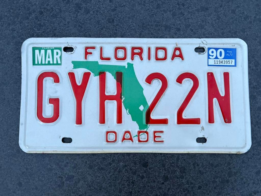 Nummerbord Forida USA 1990, Verzamelen, Automerken, Motoren en Formule 1, Ophalen of Verzenden, Gebruikt, Auto's