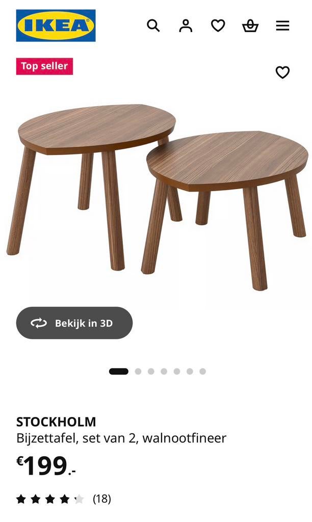 IKEA STOCKHOLM Bijzettafels – NIEUW in doos, Ophalen of Verzenden, Nieuw, Hout