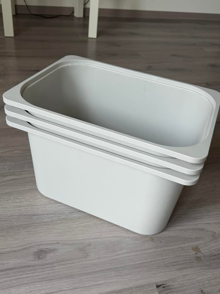 Set van 3 grijze opbergbakken IKEA trofast, Ophalen, Kunststof, Gebruikt, Mand