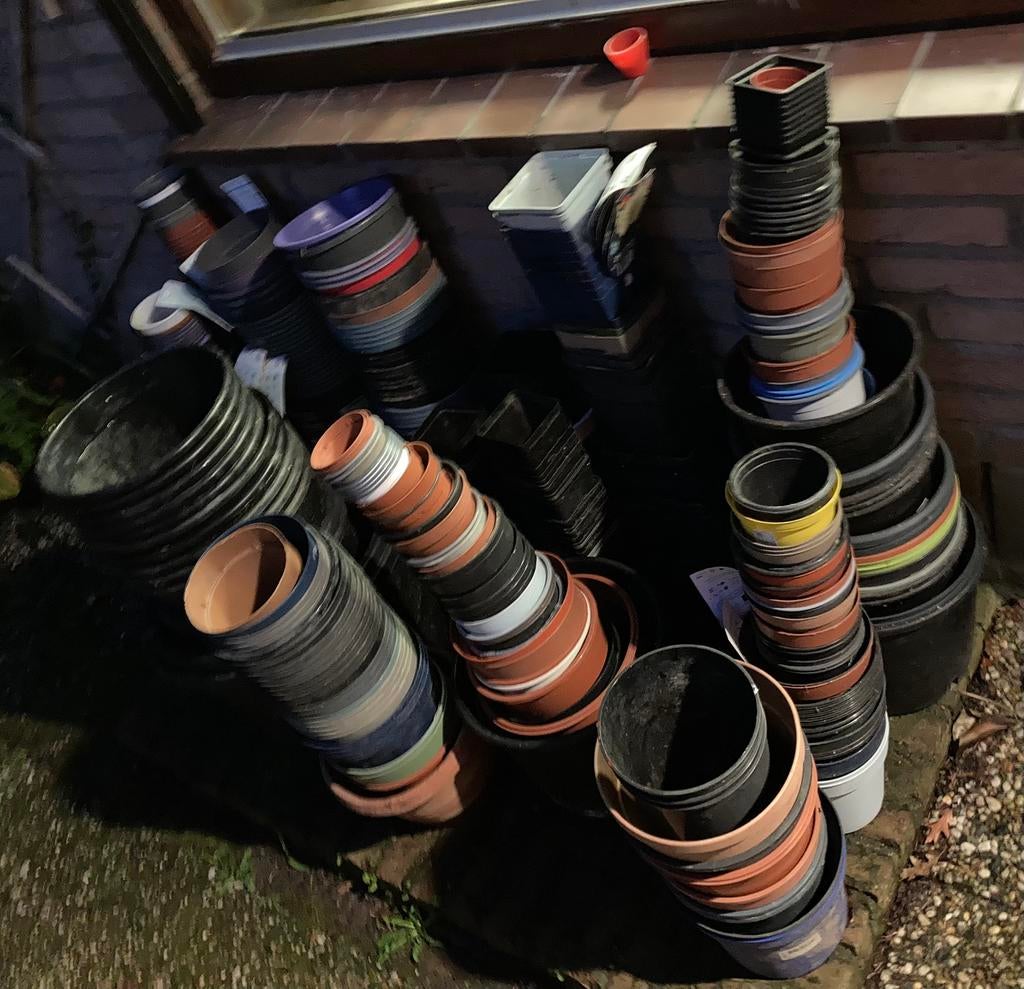 zaaibak, bloempotten en reageerbuisjes in houten houders, Overige materialen, Gebruikt, Minder dan 30 cm, Minder dan 60 cm