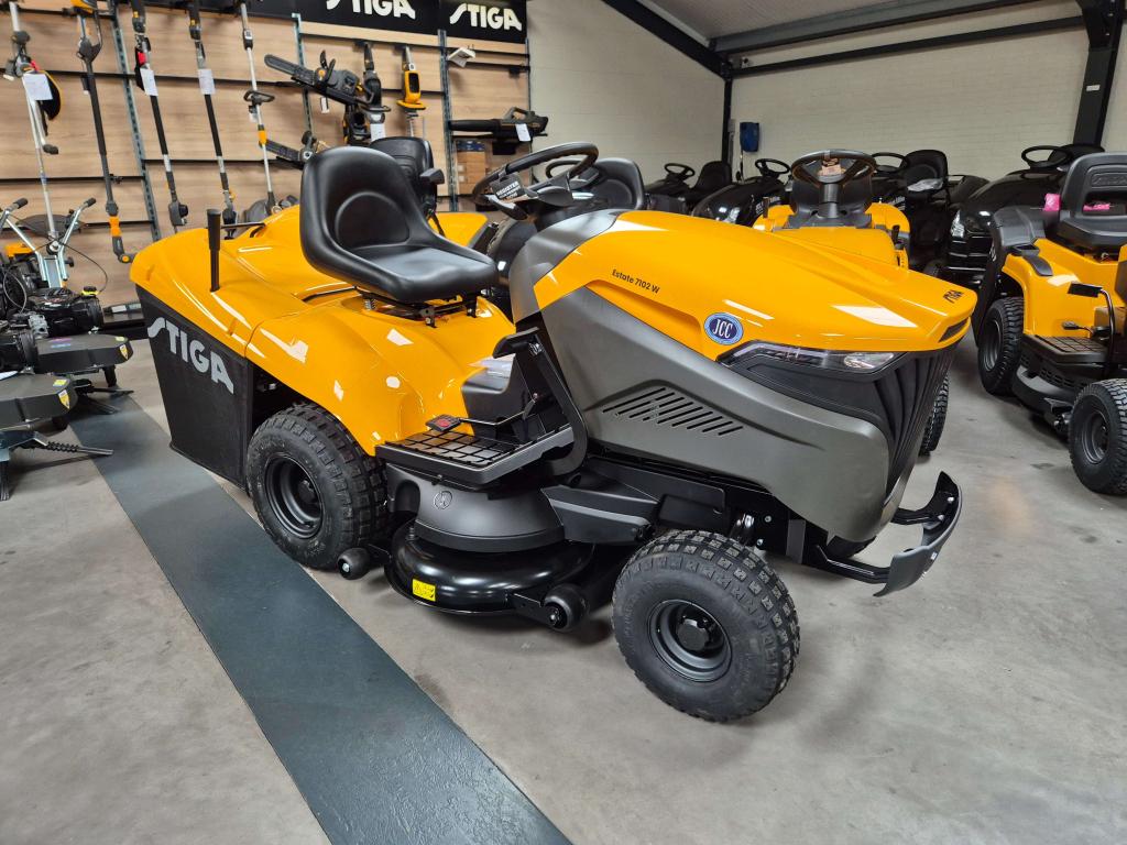 JCC paasactie: Stiga Estate 7102W zitmaaier 2-cilinder hydro, Tuin en Terras, Info@jcctuinenparkmachines.nl, Opvangbak, Lijsterstraat 41