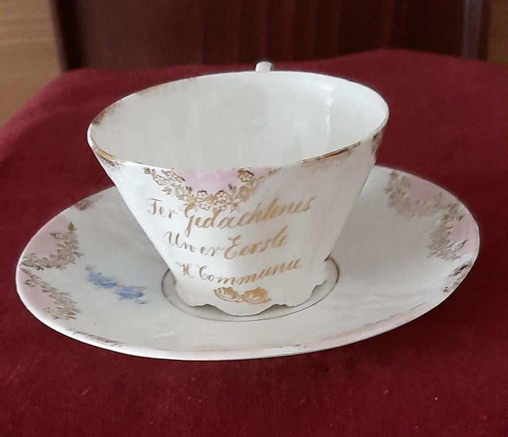 EERSTE COMMUNIE KOP SCHOTELS DE JAREN 50 + COMMUNIE LEPELTJE, Antiek en Kunst, Ophalen of Verzenden