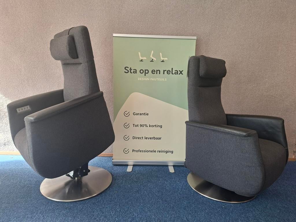 Sta op relax fauteuils Prominent Toscana stof/leer  ZGAN