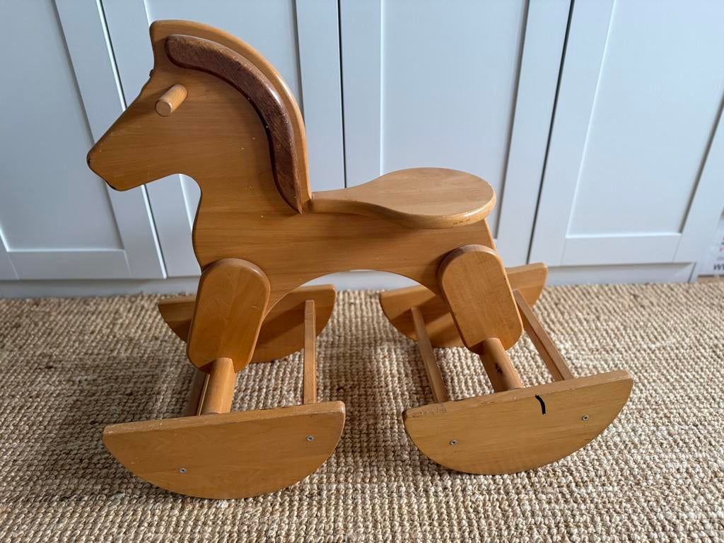 Groot massief houten hobbelpaard, zeer goede kwaliteit, Ophalen, Zo goed als nieuw