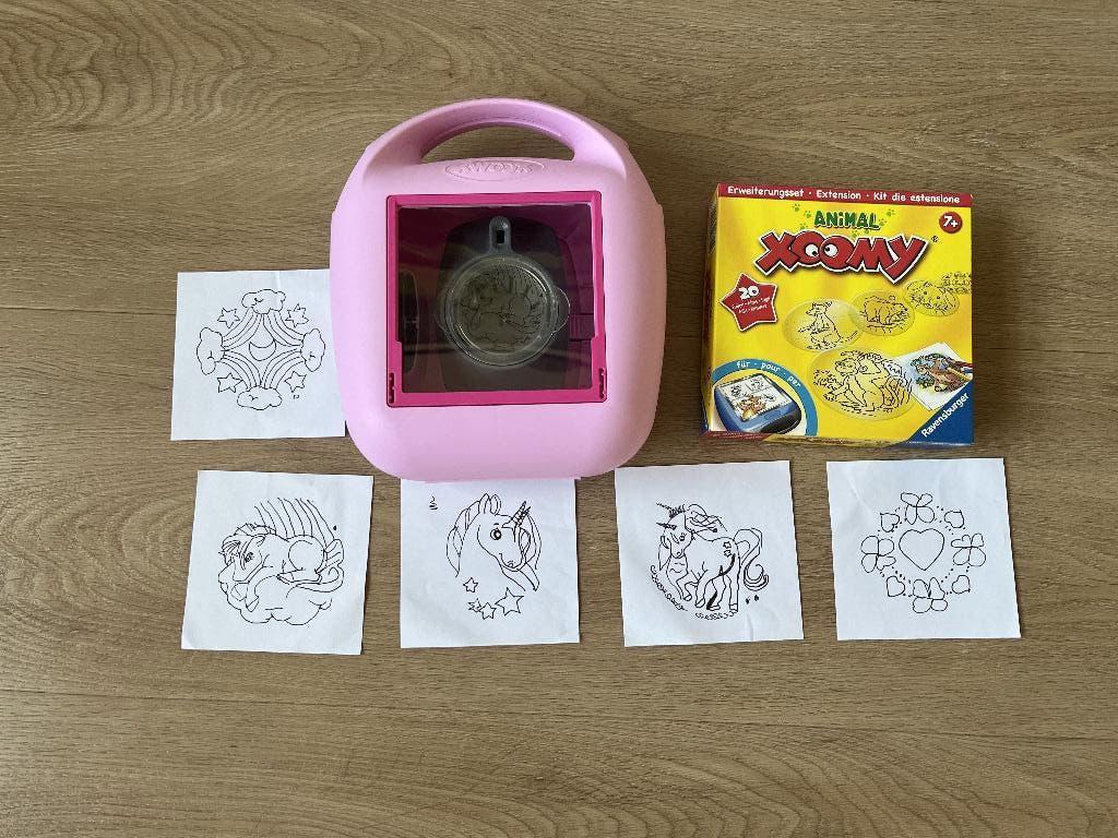 Xoomy tekenmachine tafel unicorn met uitbreidingsset dieren, Ophalen of Verzenden, Zo goed als nieuw, Puzzelen