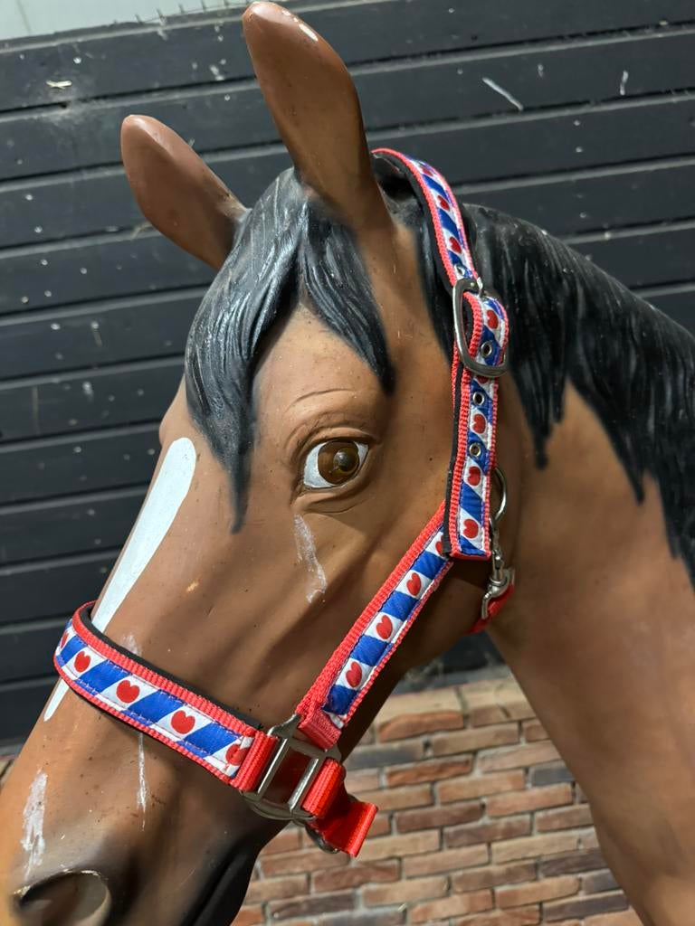 Luxe gevoerde halsters met friese bies, shet, pony, cob full, Ophalen of Verzenden, Nieuw, Overige soorten