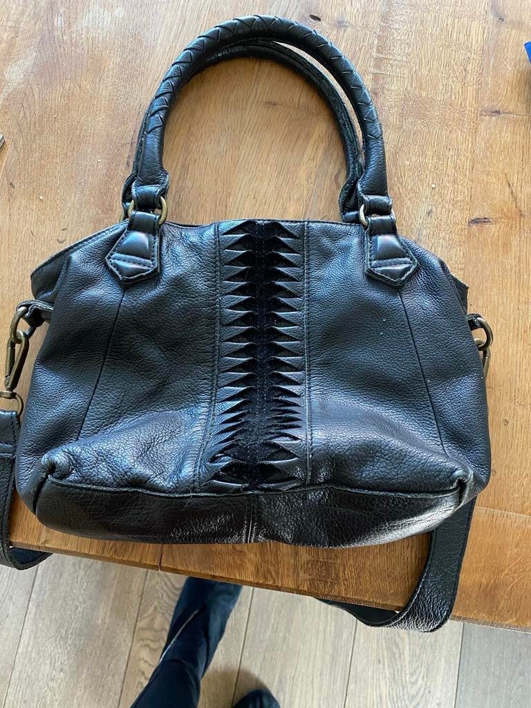 Liebeskind Zwarte Leren Handtas, Sieraden, Tassen en Uiterlijk, Tassen | Damestassen, Ophalen of Verzenden, Gebruikt, Zwart, Handtas