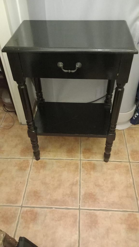 Hoogglans zwart tafeltje, Ophalen of Verzenden, 25 tot 50 cm, Rechthoekig, 50 tot 100 cm