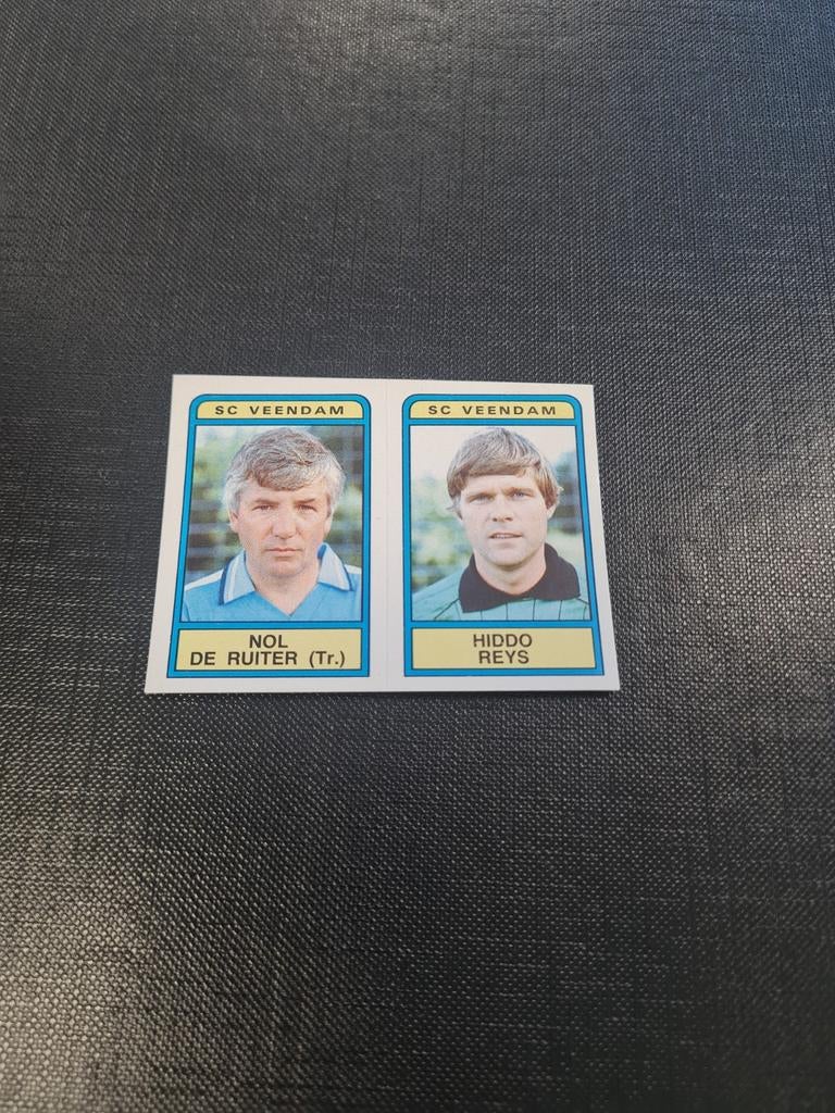 Panini Voetbal 84 SC Veendam Nol de Ruiter HIddo Reys, Verzamelen, Ophalen of Verzenden
