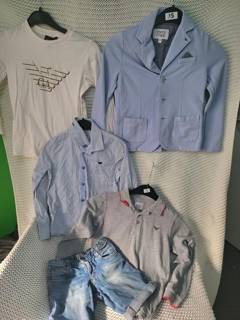 Pakket armani maat 110 jongens designer merkkleding merk zga, Ophalen of Verzenden, Zo goed als nieuw, Maat 110