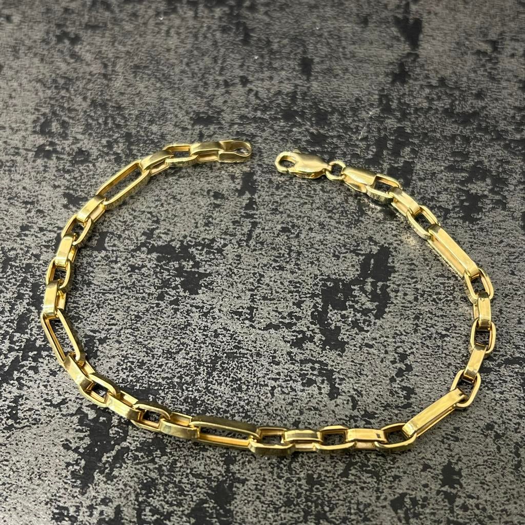 14 karaat gouden armband monte carlo schakel, Ophalen of Verzenden, Zo goed als nieuw, Goud