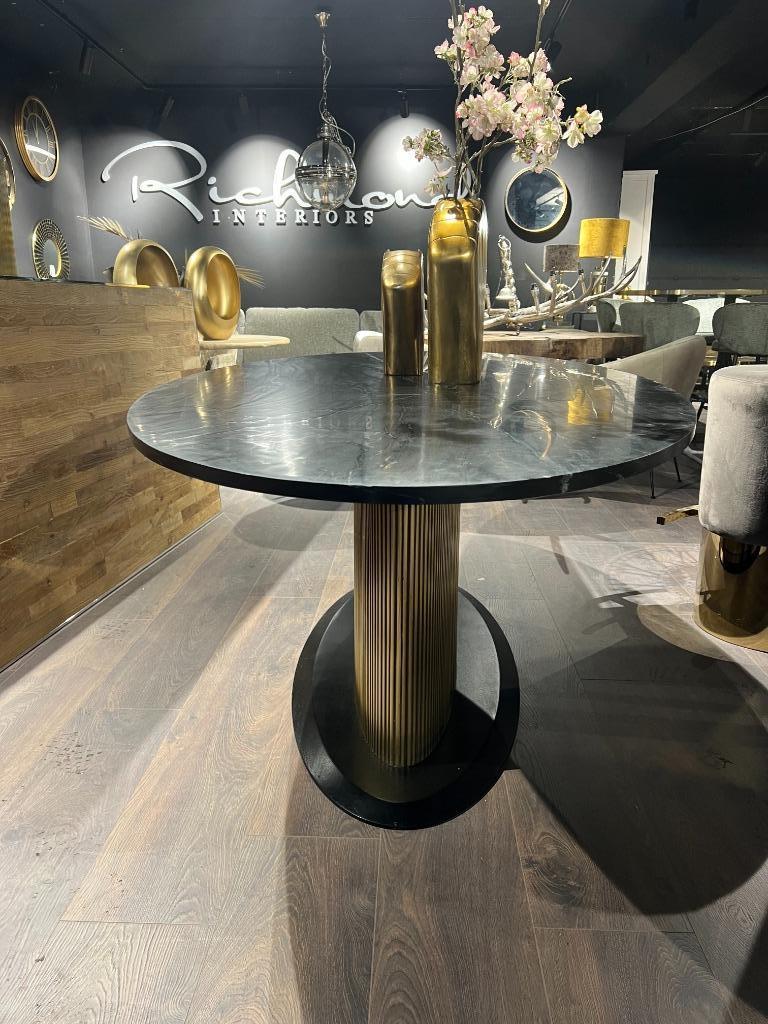 Ironville Ovale Marmeren Eettafel van Richmond Interiors, Huis en Inrichting, Tafels | Eettafels, Overige materialen, 100 tot 150 cm