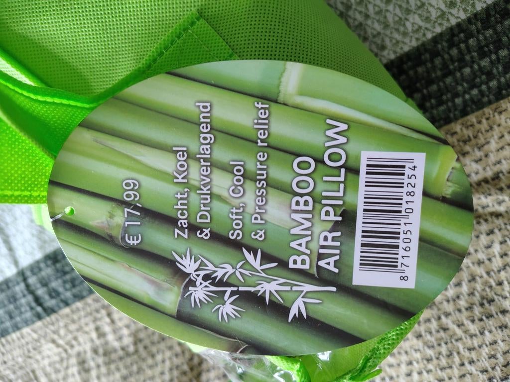 Hoofdkussen Bamboo Air Pillow, Ophalen, Eenpersoons, Wit, Nieuw