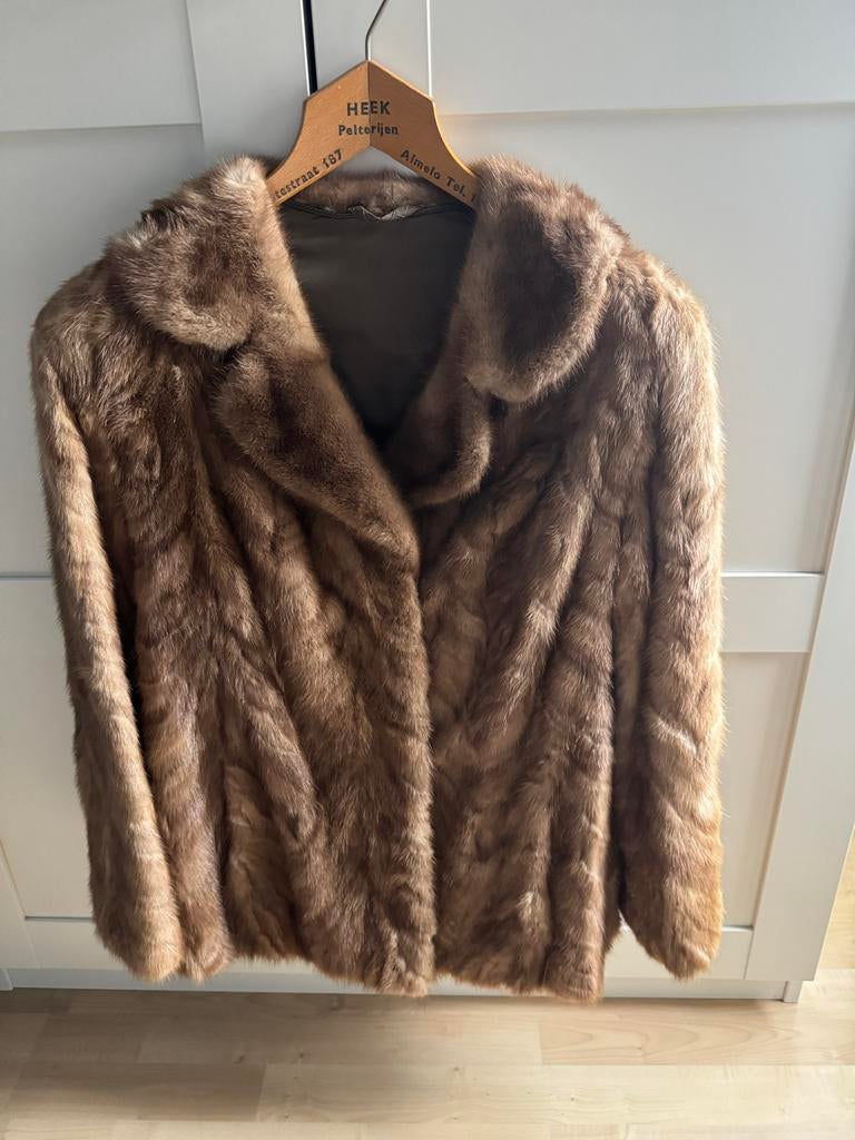 Vintage bontjas maat M - erfstuk van oma, Kleding | Heren, Ophalen, Gedragen, Overige maten, Bruin