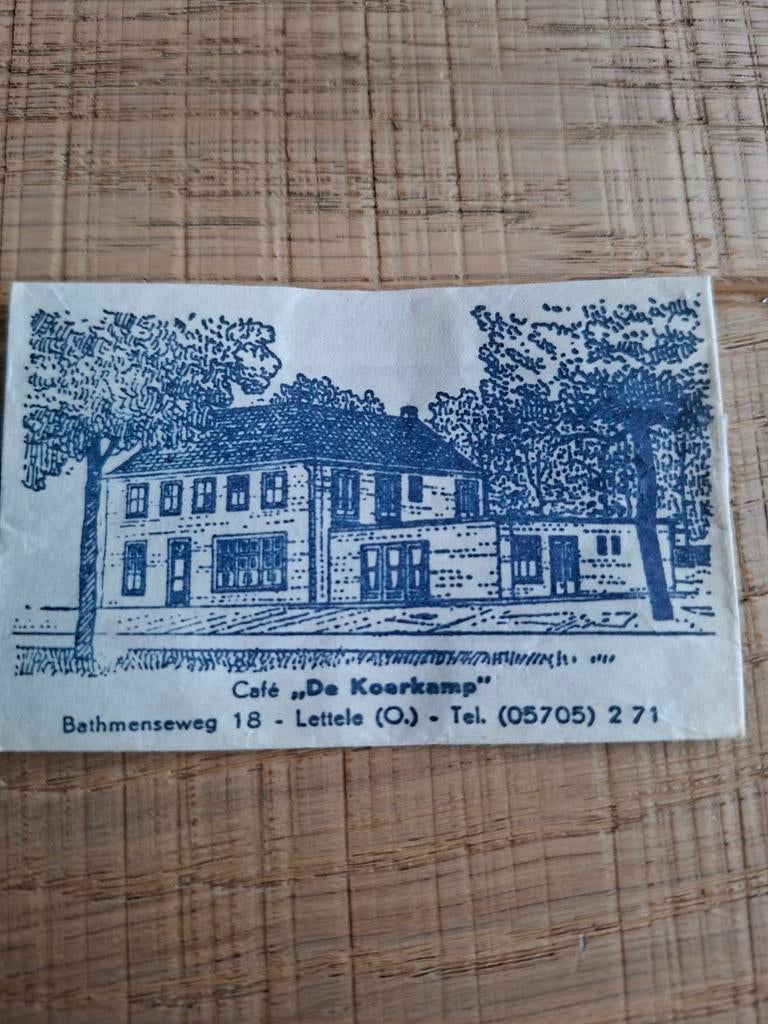 Suikerzakje Café de Koerskamp Lettele, Ophalen of Verzenden, Euro's, Los biljet