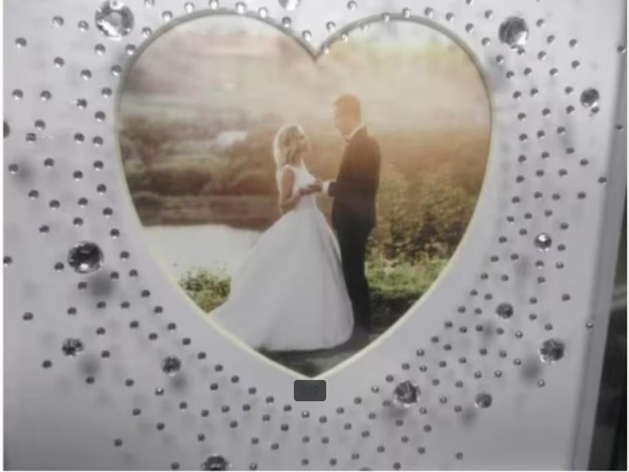 BRUIDS FOTOLIJST NIEUW met Hartje en Pareltjes, Ophalen of Verzenden, Nieuw, Feestartikel, Geboorte of Huwelijk