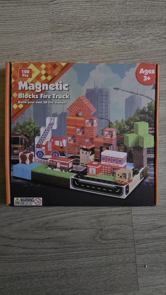 Magnetische Bouwblokken Brandweer Set - 100 stuks, Kinderen en Baby's, Speelgoed | Bouwstenen, Overige merken, Onbekend, Nieuw