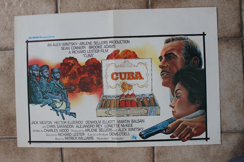 filmaffiche Sean Connery Cuba 1979 filmposter, Verzamelen, Rechthoekig Liggend, Ophalen of Verzenden, Zo goed als nieuw, A1 t/m A3