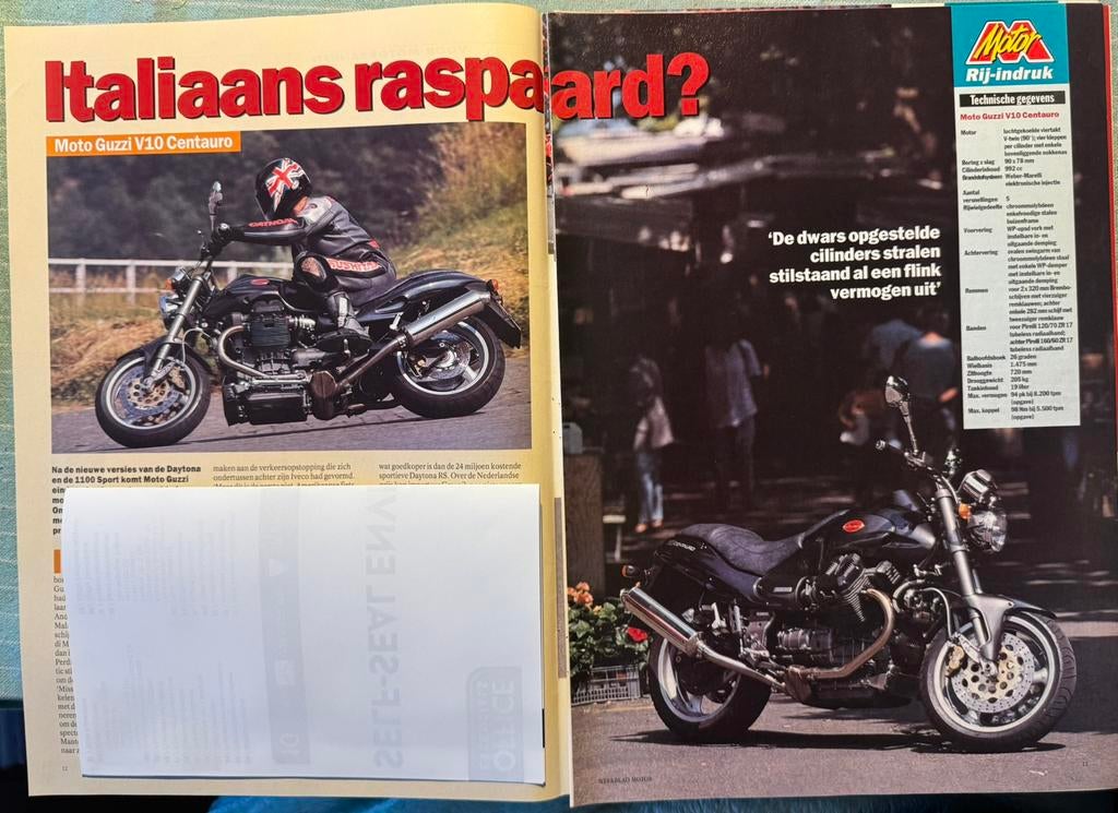 Verslag 1995 Moto Guzzi V10 Centauro, Ophalen of Verzenden, Zo goed als nieuw, Motoren