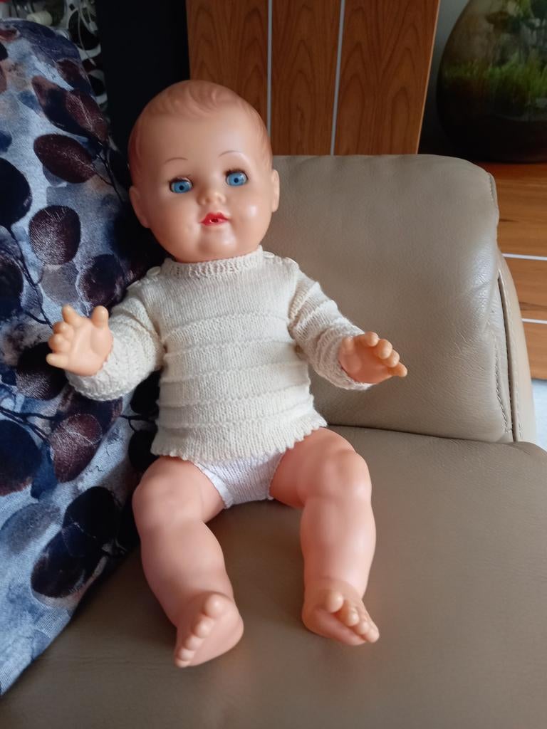 Oude schildpad pop met geluid.. zie foto., Ophalen of Verzenden, Gebruikt, Pop