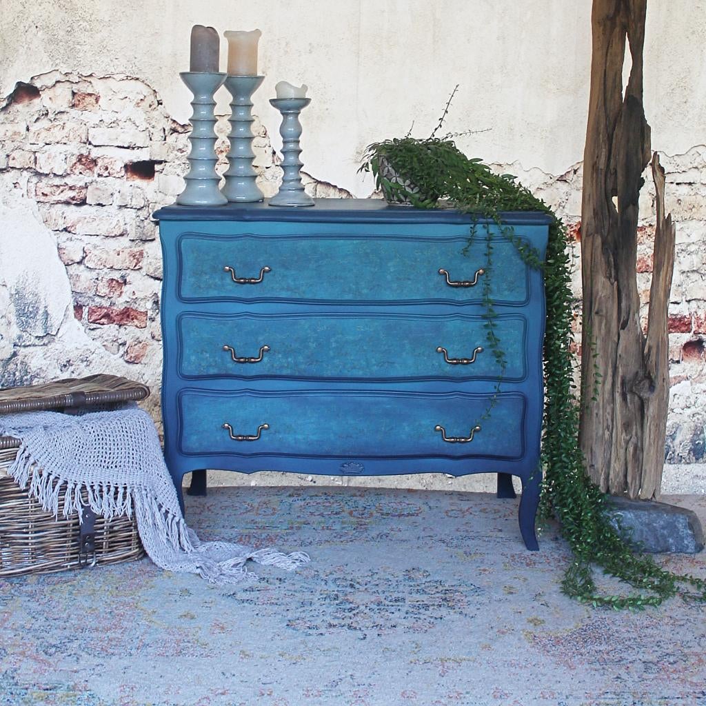 Unieke Ladekast – Handbeschilderd met Annie Sloan verf, Ophalen, Zo goed als nieuw, 3 of 4 laden, Minder dan 100 cm