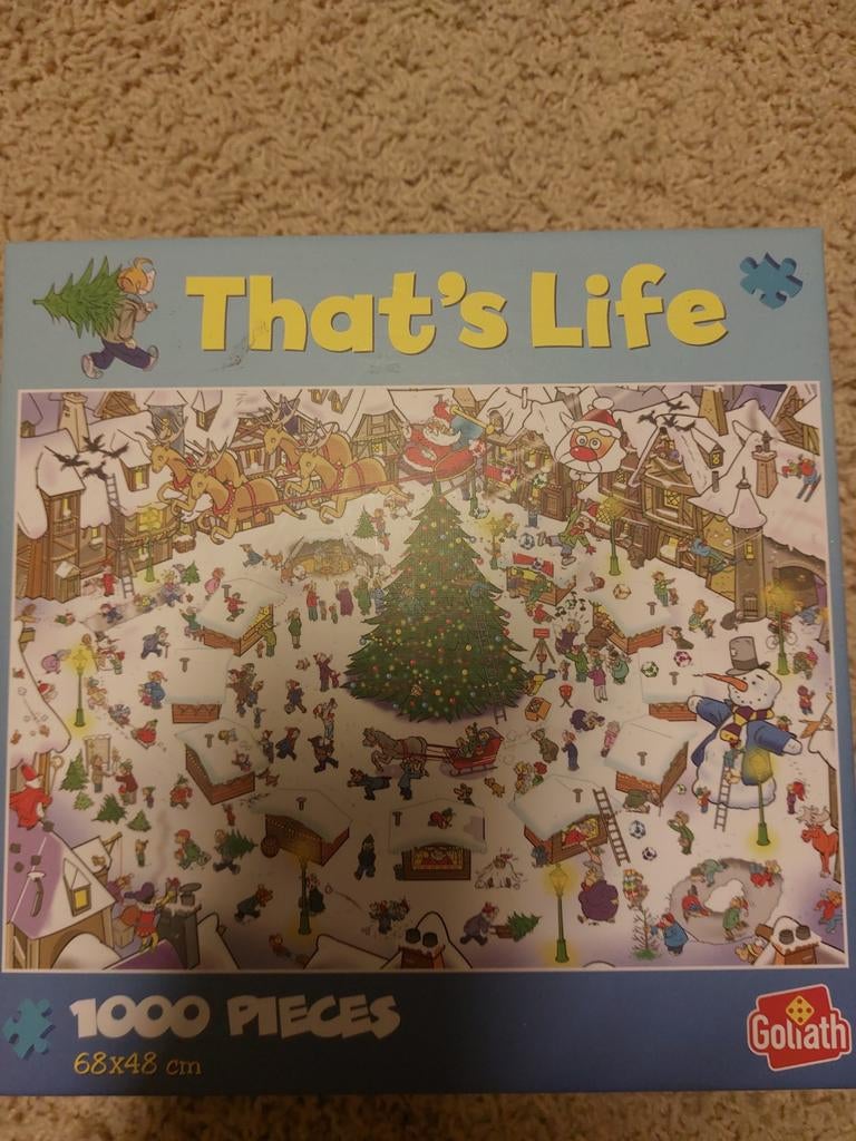 That's Life Kerstpuzzel 1000 stukjes. Nummer 371337, Ophalen of Verzenden, 500 t/m 1500 stukjes, Zo goed als nieuw, Legpuzzel