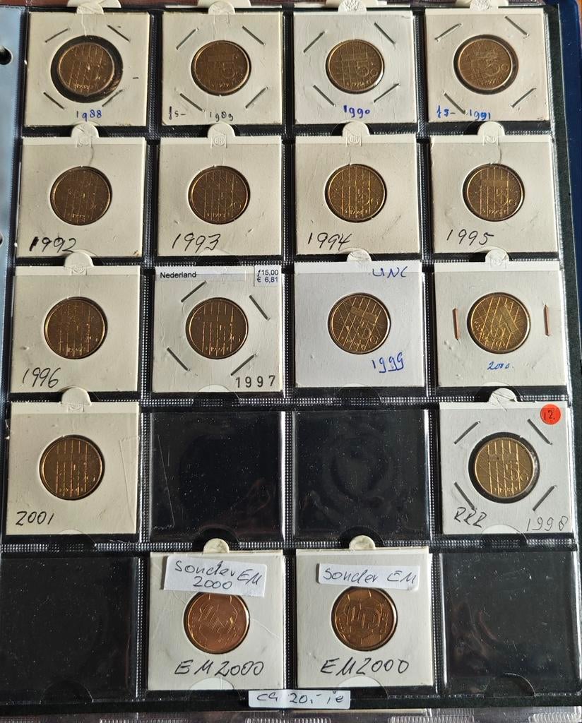 Grote verzameling van 5 Gulden, Beatrix, 1988-2001 + EK2000, Verzenden, Nederland, Munten