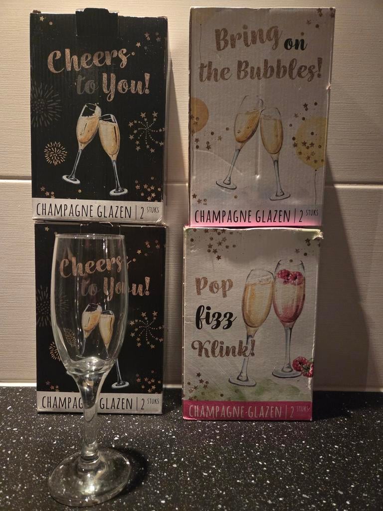 Champagneglazen 8 stuks, Ophalen of Verzenden