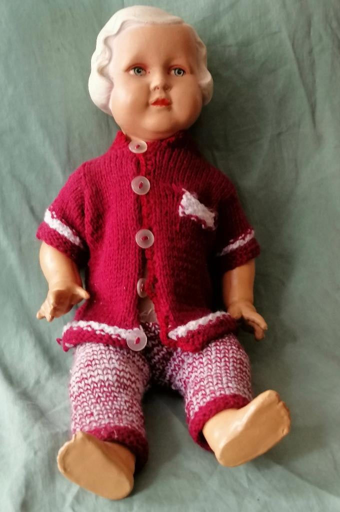 Pop van compositie met lichaam van stof. Ouderwets kapsel., Ophalen of Verzenden