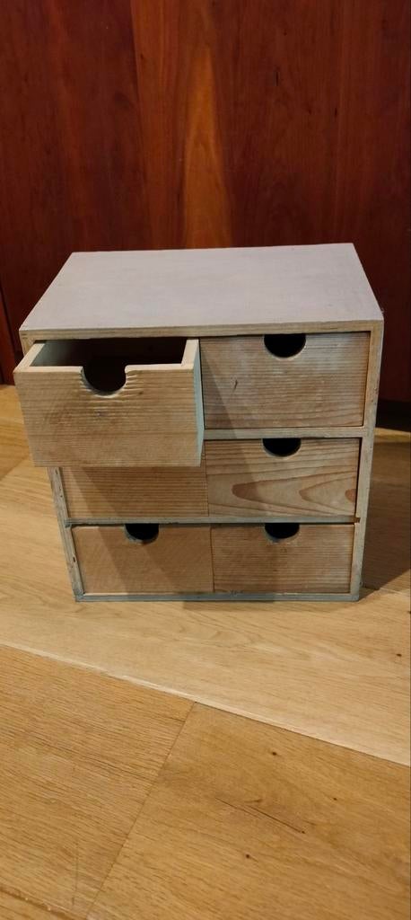 Houten ladekastje met 6 laden, Ophalen, Minder dan 50 cm, Gebruikt, 5 laden of meer