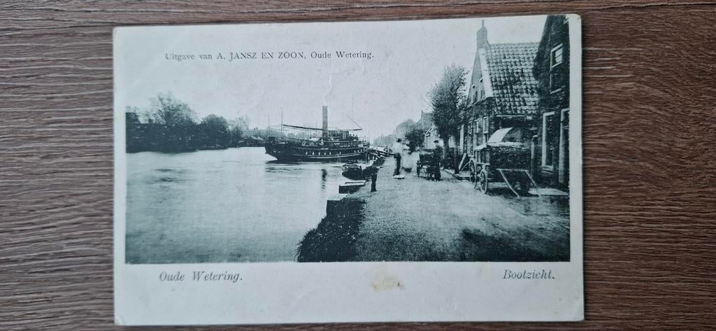 Oude Wetering,  Bootzicht, Verzamelen, Ansichtkaarten | Nederland, Ophalen of Verzenden, 1940 tot 1960