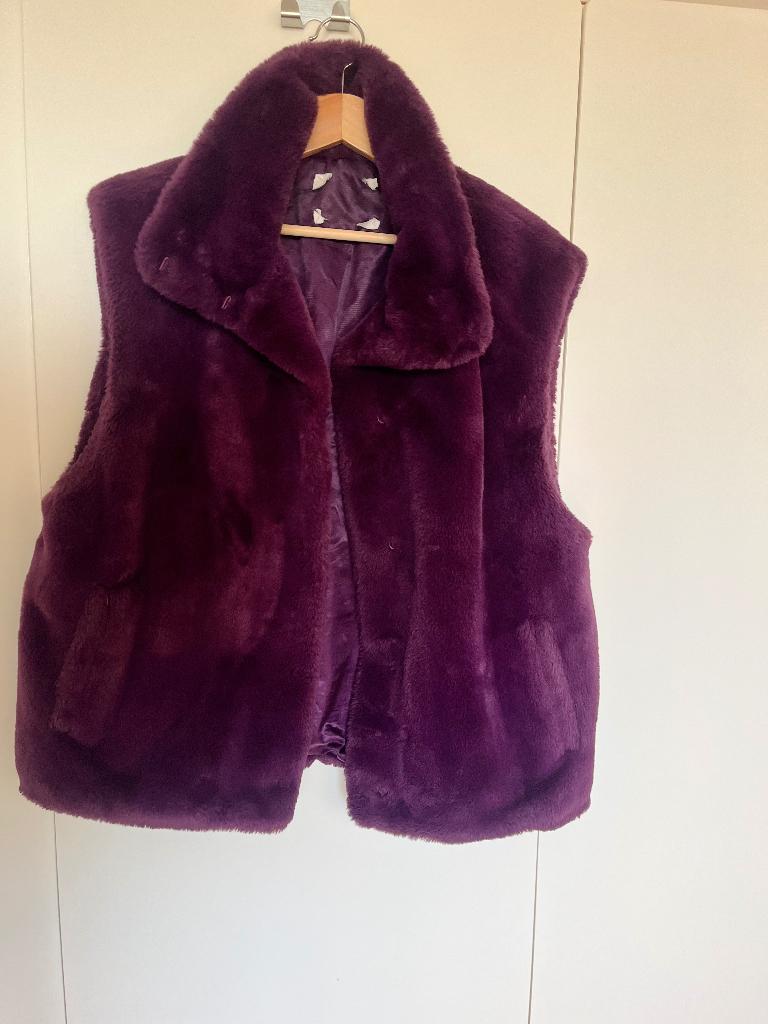 Faux fur bodywarmer/gilet (XL), Paars, Maat 46/48 (XL) of groter, Ophalen of Verzenden, Zo goed als nieuw