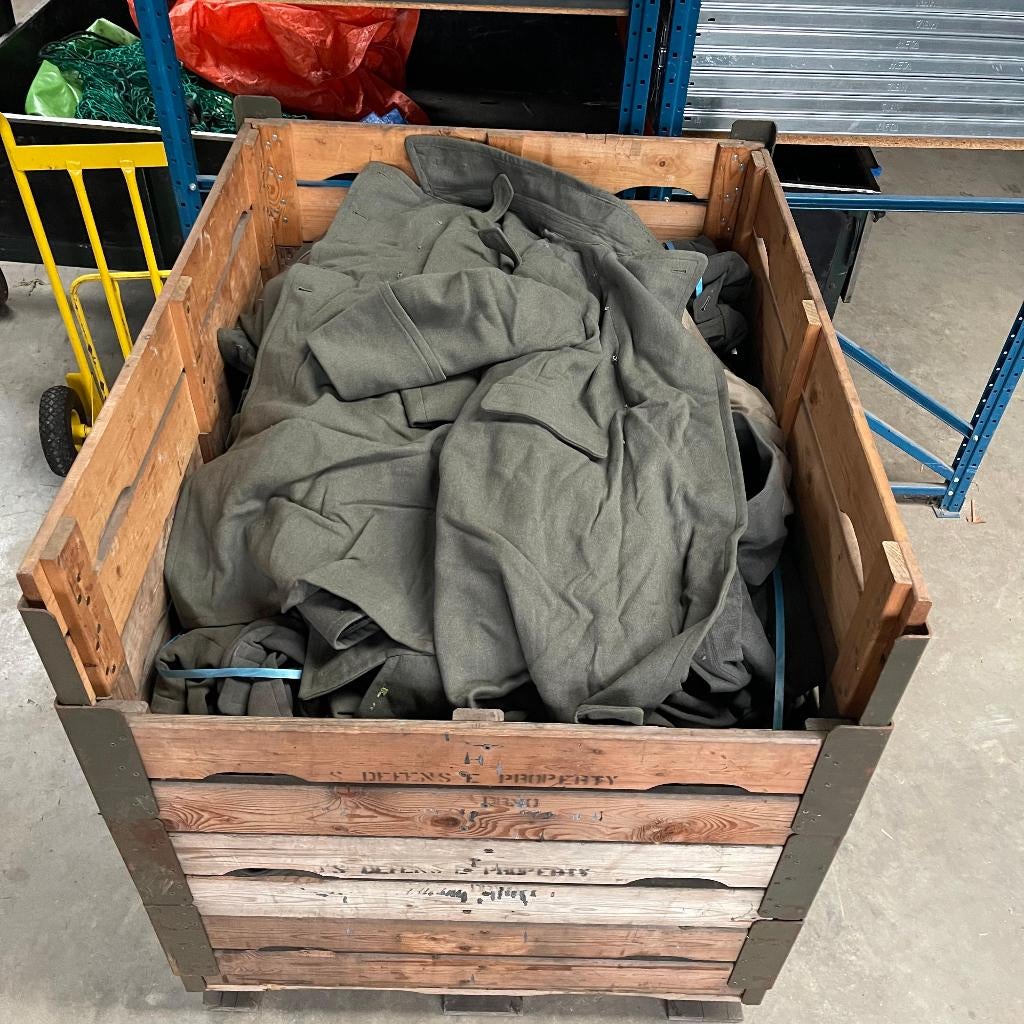 PARTIJ Vintage Wollen Legerjassen Defensie Grijs 1959, Verzenden, Kleding of Schoenen, Jassen, Landmacht