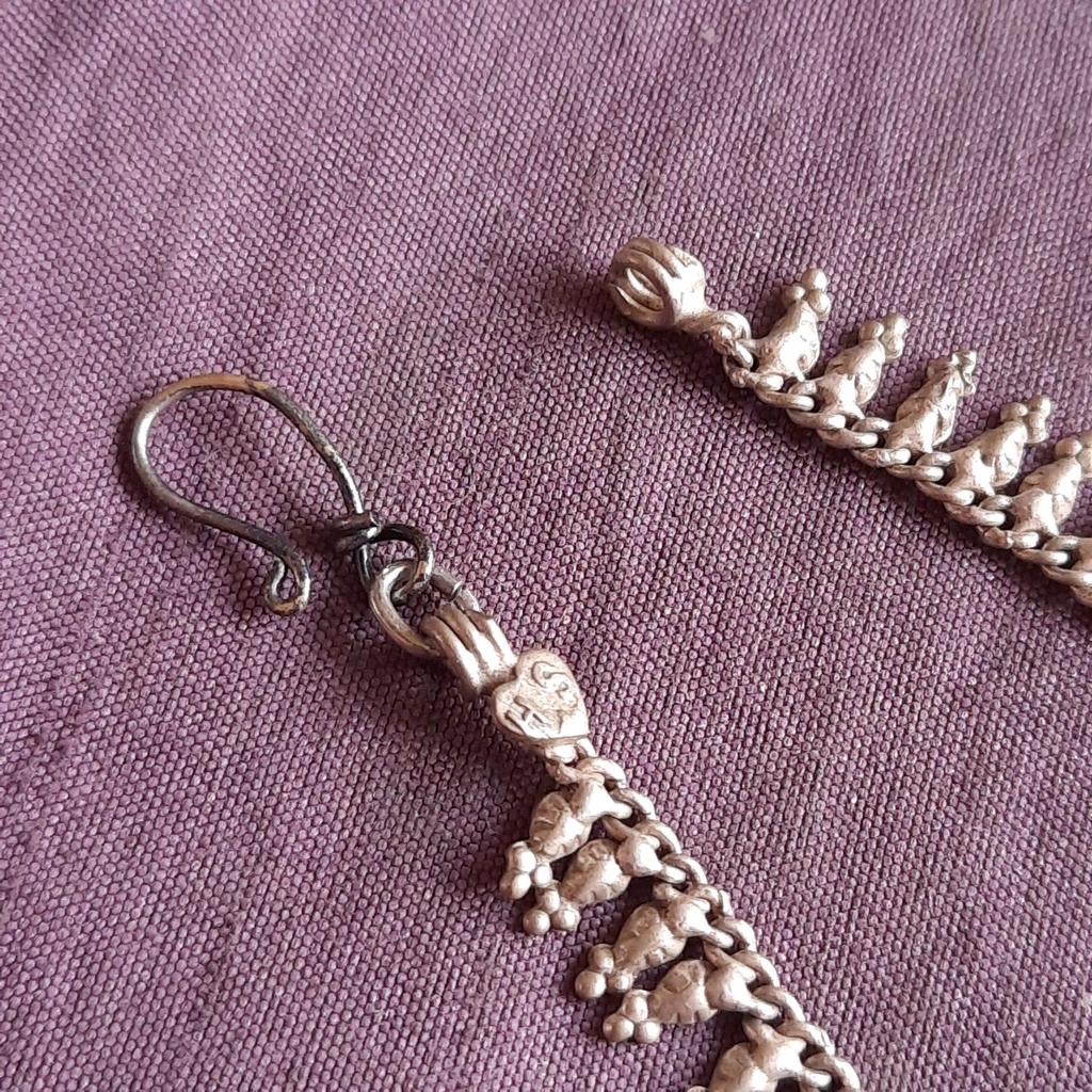 India Tibet Nepal Kashmir: Fraaie Gemerkte Enkelarmband, Verzenden, Zilver, Overige materialen