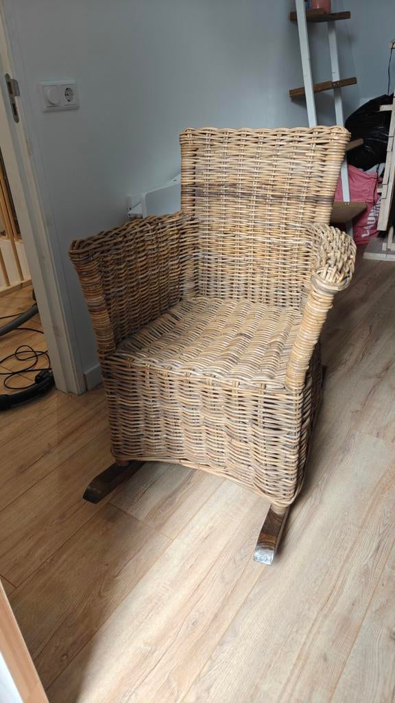 Rieten / Rotan Schommelstoel voor Babykamer - Landelijk, Ophalen, Bruin, Landelijk, Bohemian, Natuurlijk, Riet of Rotan