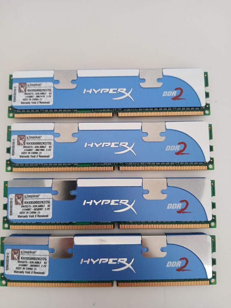 4x Kingston hyperx ddr2 2GB, Computers en Software, RAM geheugen, Ophalen of Verzenden, Zo goed als nieuw, DDR4, Desktop