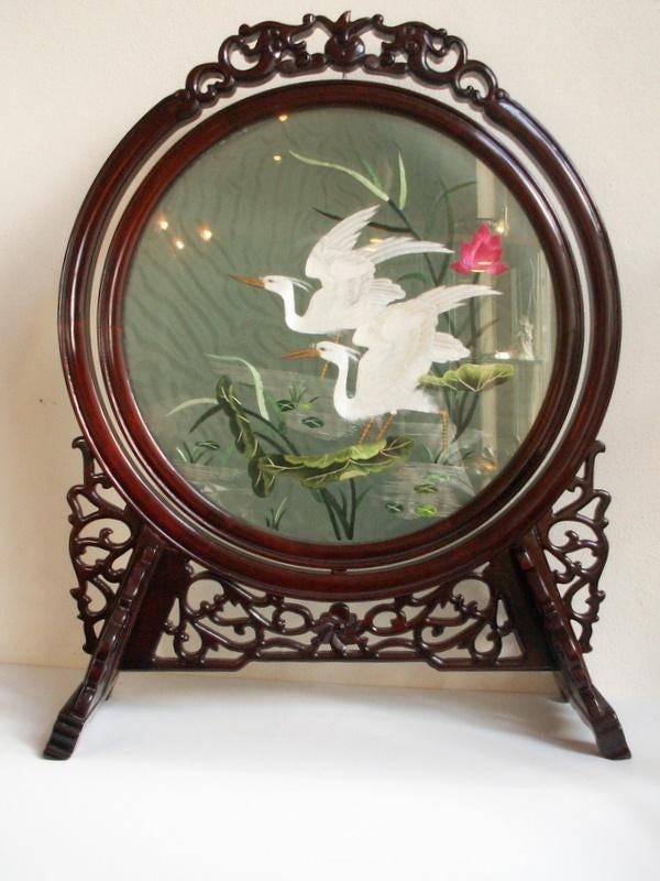 GEBORDUURDE CHINESE KRAANVOGELS, Antiek en Kunst, Kunst | Niet-Westerse kunst, Ophalen of Verzenden