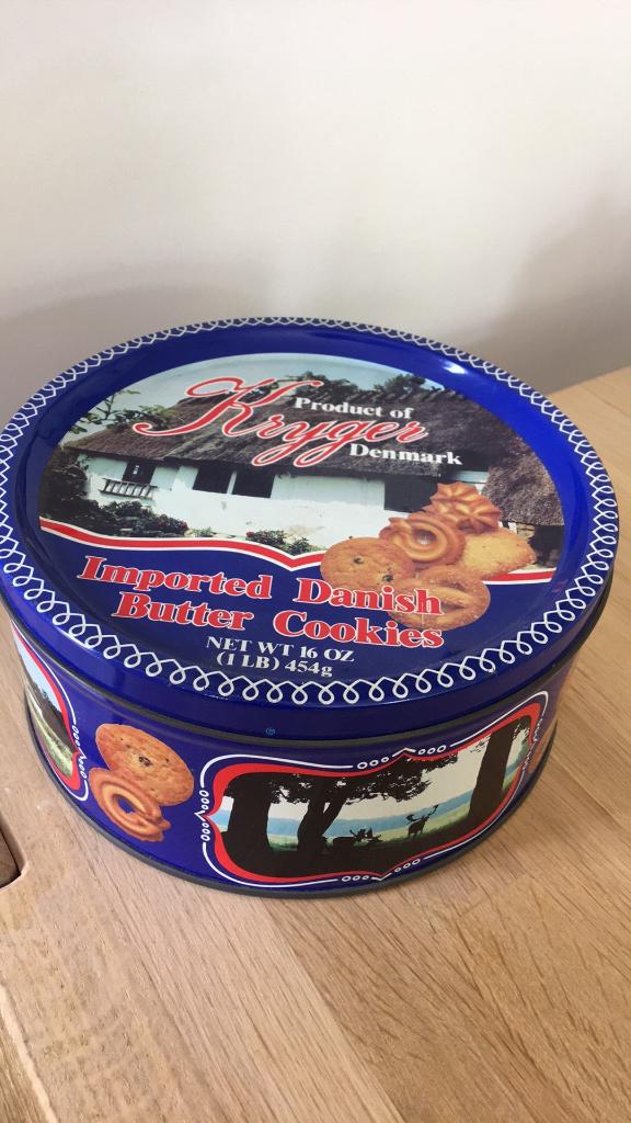 Kryger Danish Butter Cookies rond blik uit Stege Denemarken, Verzamelen, Blikken, Ophalen of Verzenden, Gebruikt, Overige