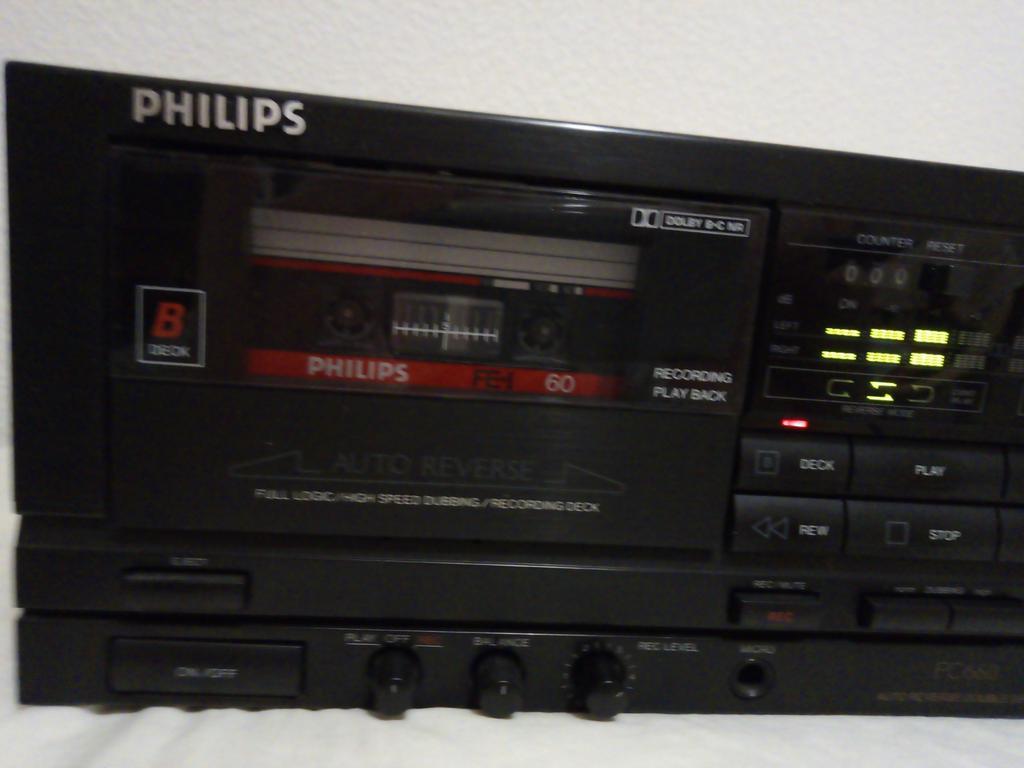Philips cassettedeck, Audio, Tv en Foto, Ophalen of Verzenden, Dubbel, Philips, Tiptoetsen