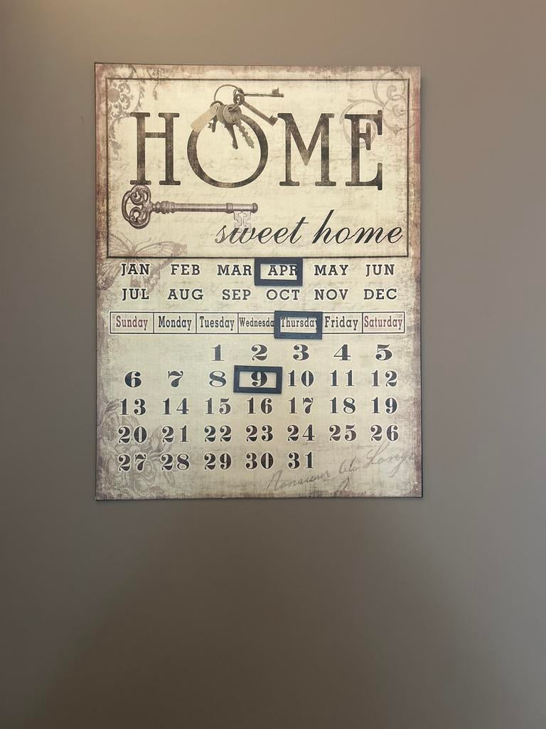 Wand kalender, Ophalen, Maandkalender, Gebruikt