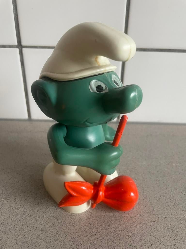 Oude grote Smurf spaarpot Smurfen Peyo vintage, Ophalen of Verzenden, Zo goed als nieuw, Verschillende Smurfen