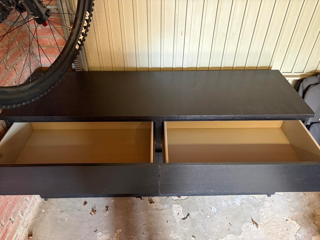 IKEA MALM ladekast zwart met 6 lades, Ophalen, Gebruikt, 5 laden of meer, 150 tot 200 cm
