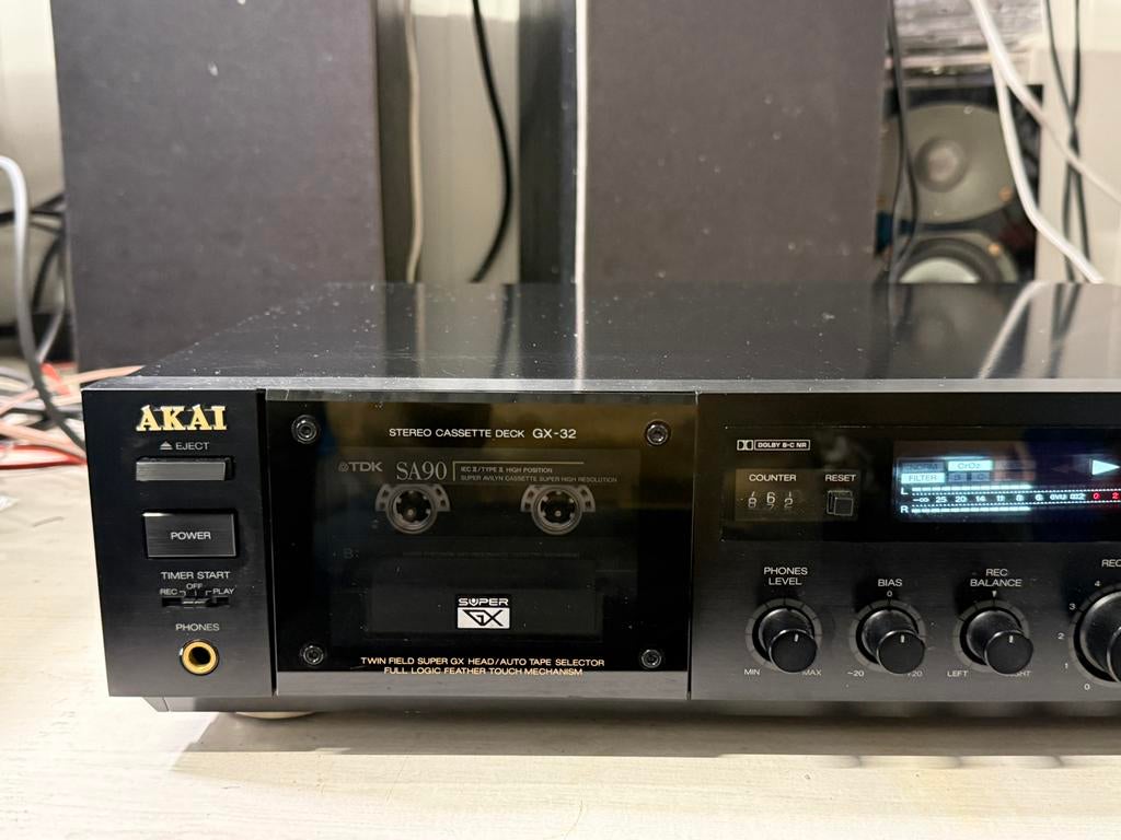 Akai GX-32 cassettedeck, Audio, Tv en Foto, Cassettedecks, Akai, Tiptoetsen, Akai, Enkel