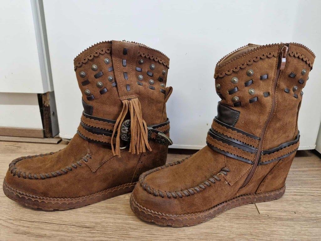 Mooie Boho laarsjes, Bruin, Lage of Enkellaarzen, Nieuw, Ophalen of Verzenden