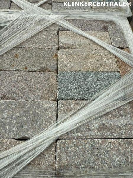 30m2 gemêleerd natuursteen klinkers kinderkoppen zweeds gran